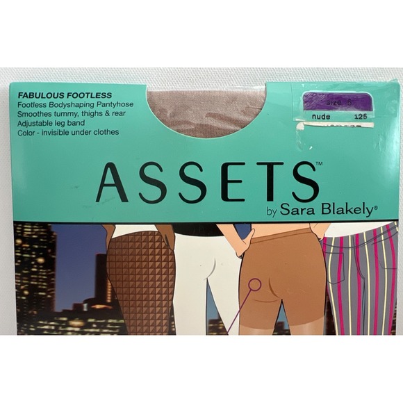 Assets by Spanx Fabulous Footless Body Shaping Pantyhose Nude Size 5 - Picture 2 of 5
